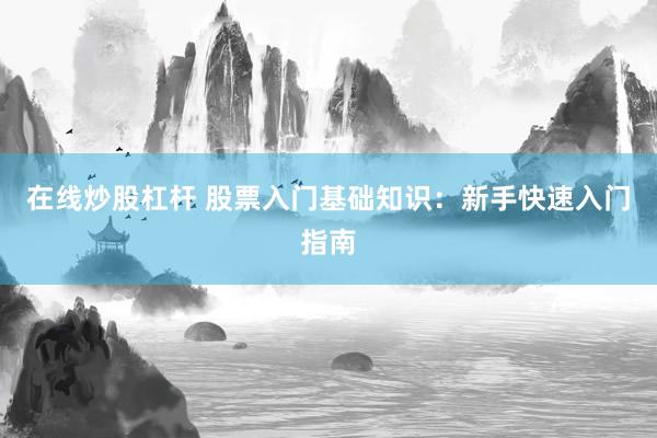 在線炒股杠桿 股票入門基礎(chǔ)知識(shí)：新手快速入門指南