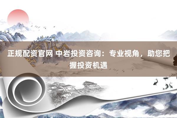 正規(guī)配資官網(wǎng) 中巖投資咨詢(xún)：專(zhuān)業(yè)視角，助您把握投資機(jī)遇