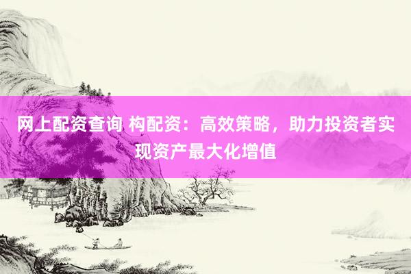 網(wǎng)上配資查詢 構(gòu)配資：高效策略，助力投資者實(shí)現(xiàn)資產(chǎn)最大化增值