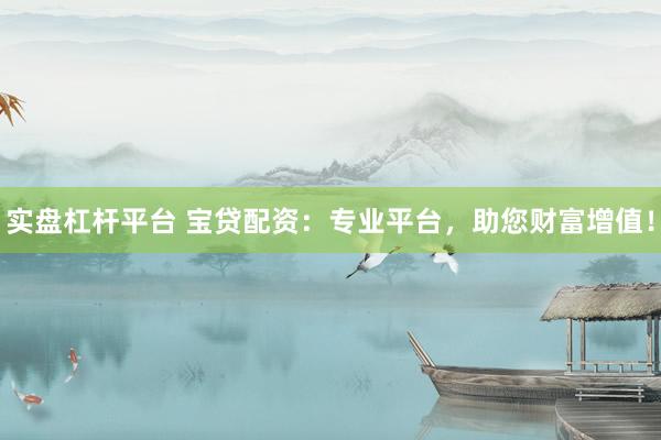 實盤杠桿平臺 寶貸配資：專業(yè)平臺，助您財富增值！