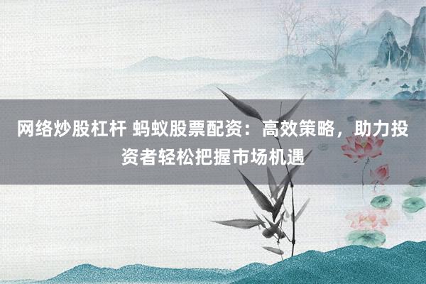 網(wǎng)絡(luò)炒股杠桿 螞蟻股票配資：高效策略，助力投資者輕松把握市場機(jī)遇